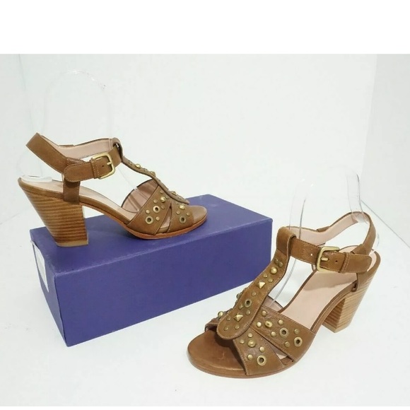 Stuart Weitzman Brown Nappa Leather Heel Sandals - Picture 1 of 8